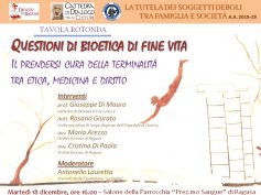 Le questioni della bioetica e del fine vita