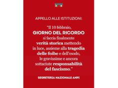 L’ANPI lancia un appello per ristabilire la verità storica e sia pienamente attuata la legge 92 del 20 marzo 2004, nota come legge sul Giorno del Ricordo