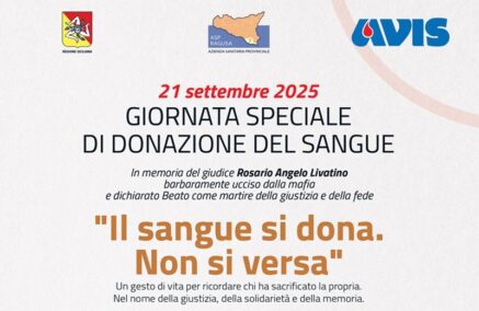 “Il sangue si dona, non si versa”: il 21 settembre una giornata speciale in memoria del giudice Livatino