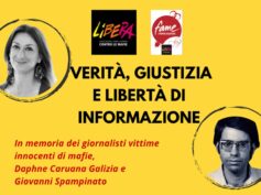 “Verità, Giustizia e Libertà di informazione. In memoria dei giornalisti vittime innocenti di mafie, Daphne Caruana Galazia e Giovanni Spampinato”